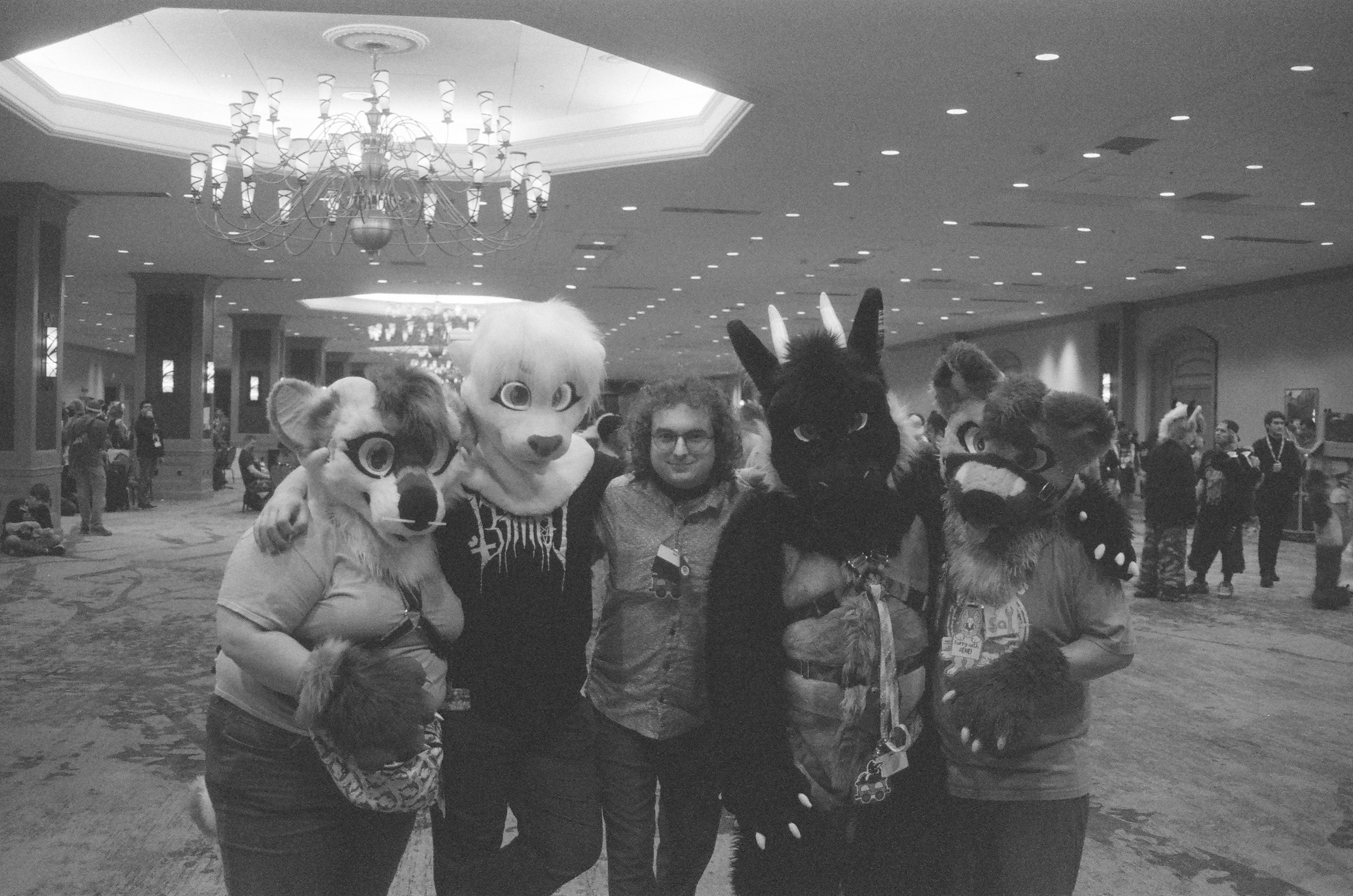 The whole group, with Aroura, Tato, me (not in suit), Shadow, and Sal