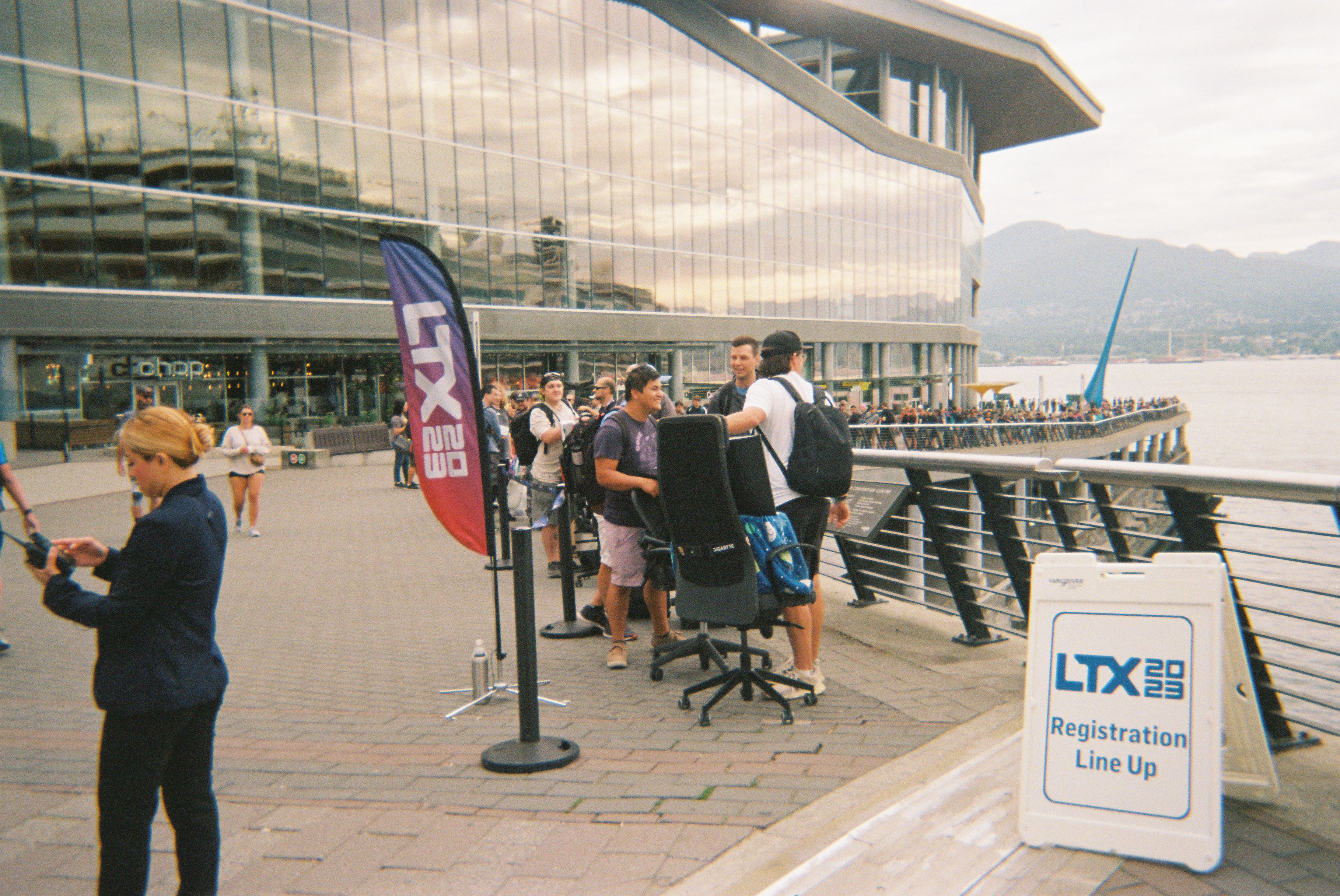 A line stretching around the Vancouver convention center, for con registration