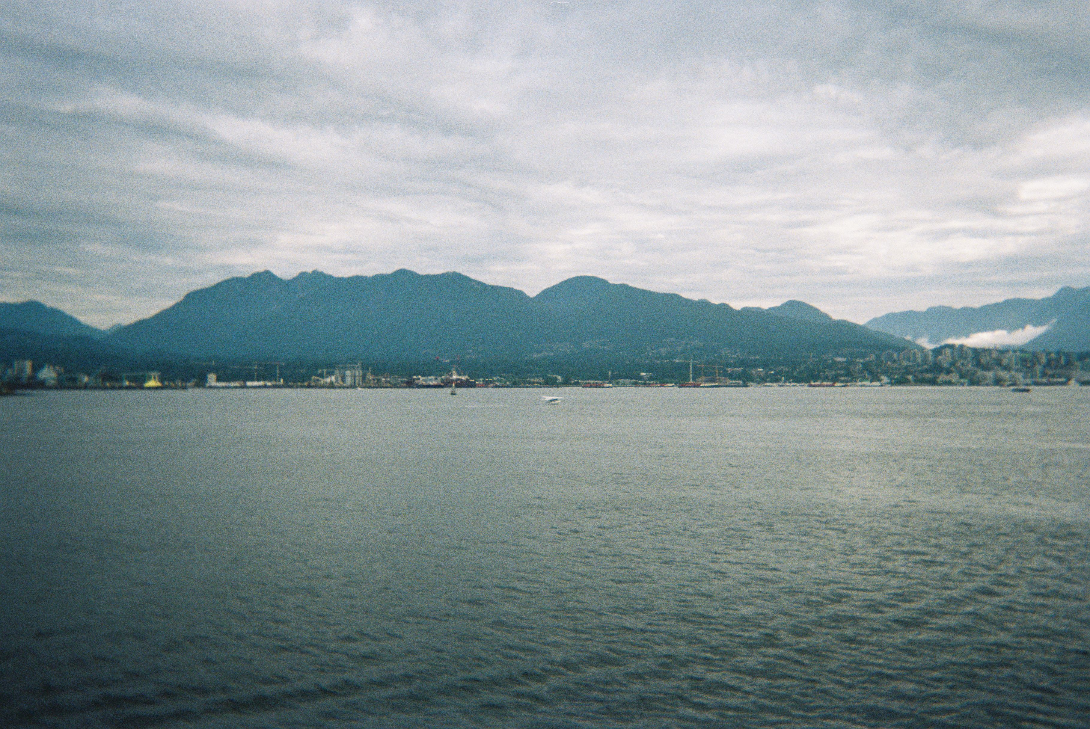 A floatplane taking off from the bay